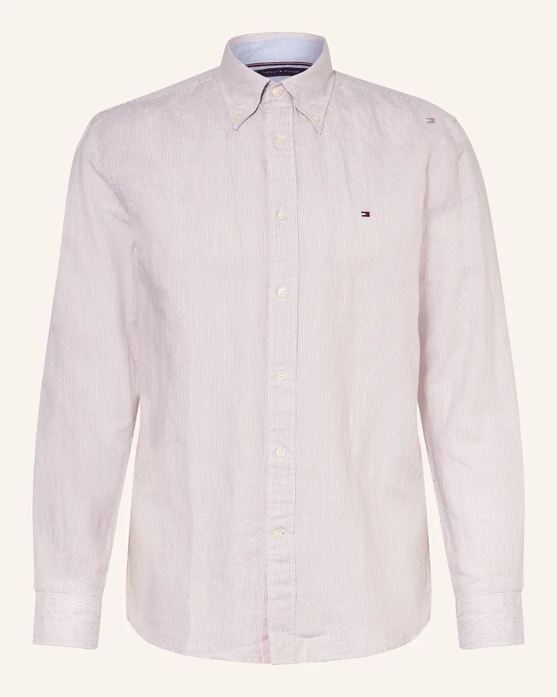 Tommy Hilfiger Hemd Regular Fit mit Leinen Weiss