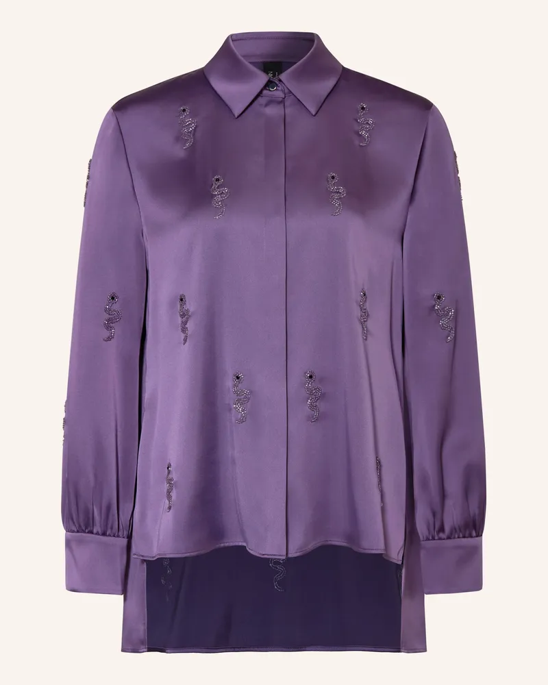 Marc Cain Hemdbluse Aus Satin Mit Schmucksteinen lila 744