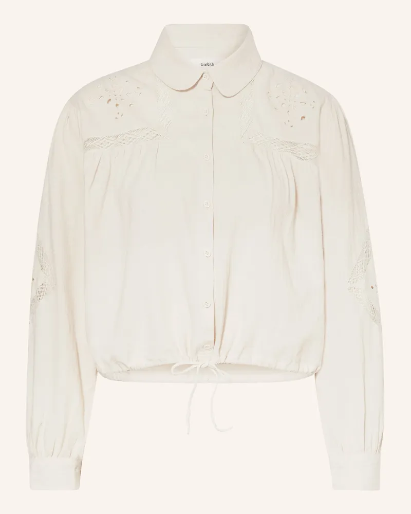ba&sh Hemdbluse Emily Mit Lochspitze weiss Ecru