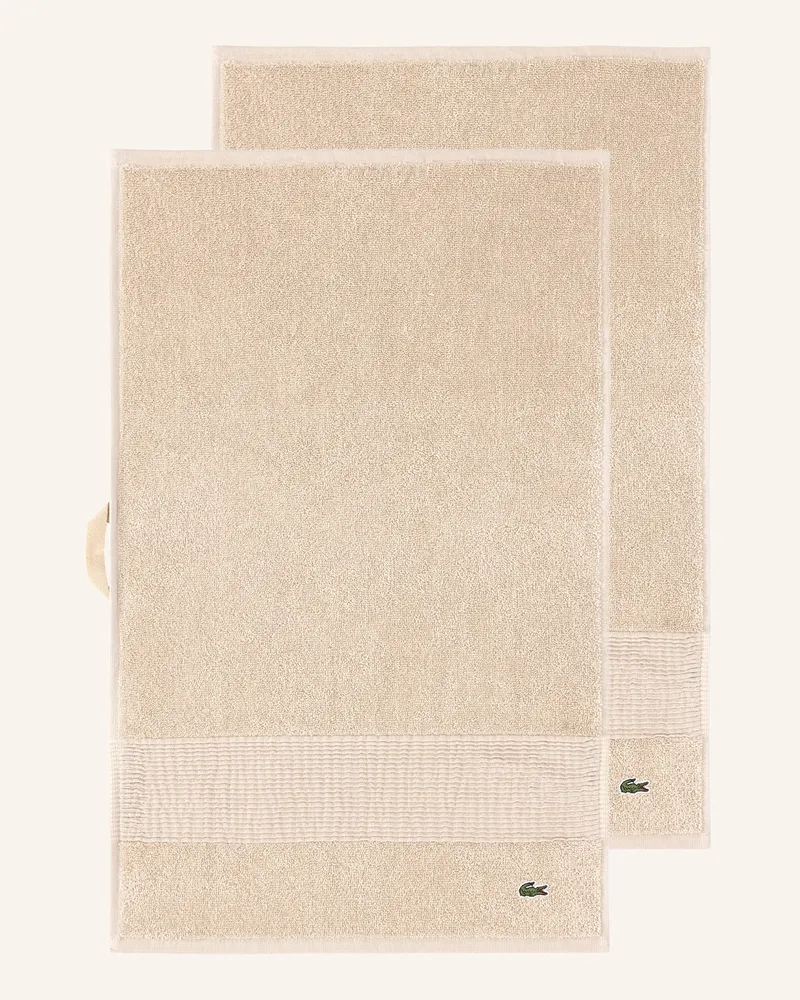 Lacoste Gästetuch 2er Set Llecroco beige Petrol