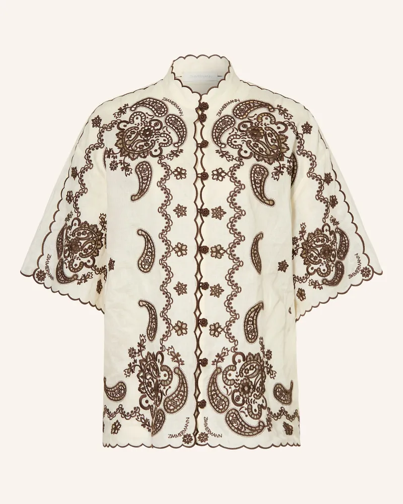 Zimmermann Leinenbluse ASCENSION mit Lochspitze Ecru