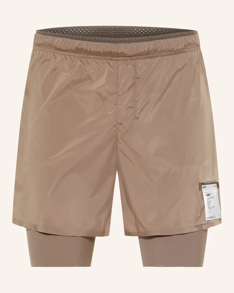 Satisfy 2-In-1-Laufshorts Techsilk™ braun Braun