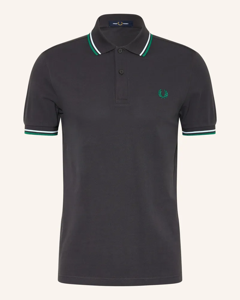 Fred Perry Piqué-Poloshirt grau Dunkelgrau