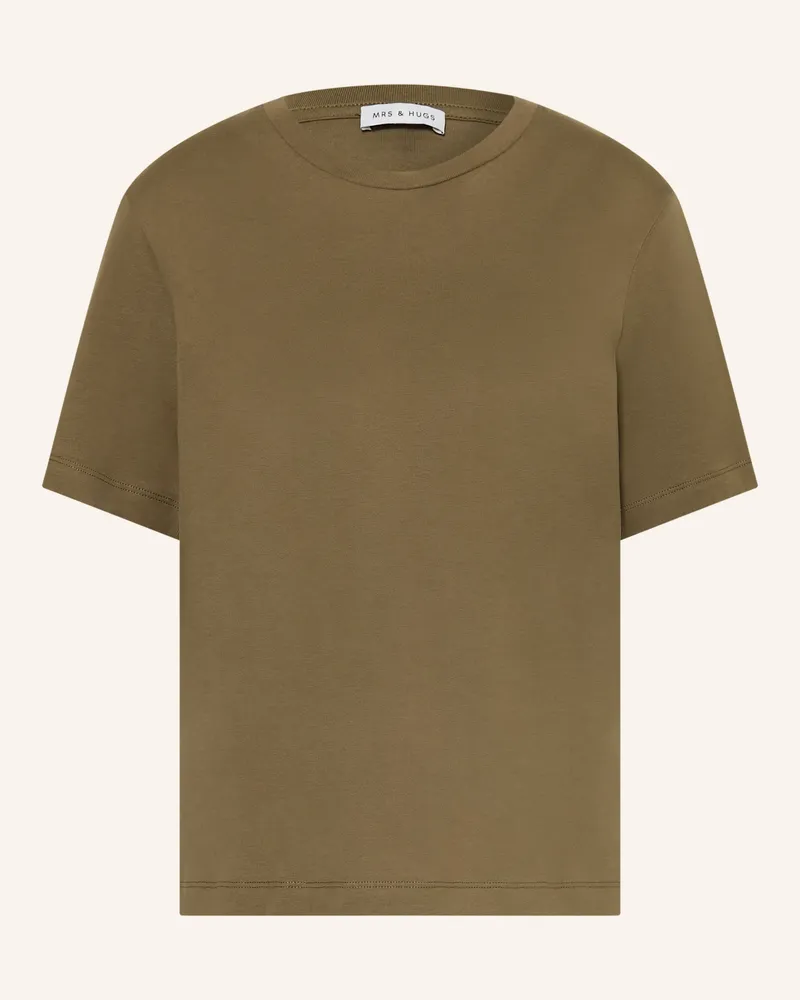 Mrs & HUGS T-Shirt gruen Oliv