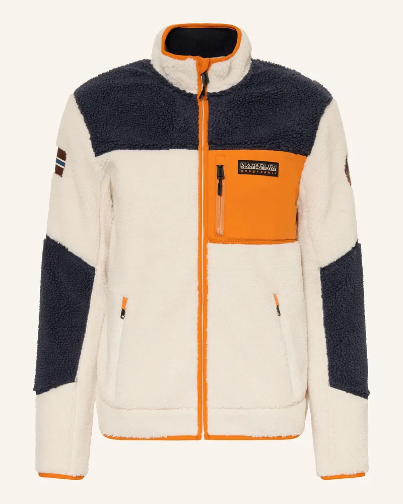 Napapijri Teddyfell-Jacke Yupik weiss Dunkelblau