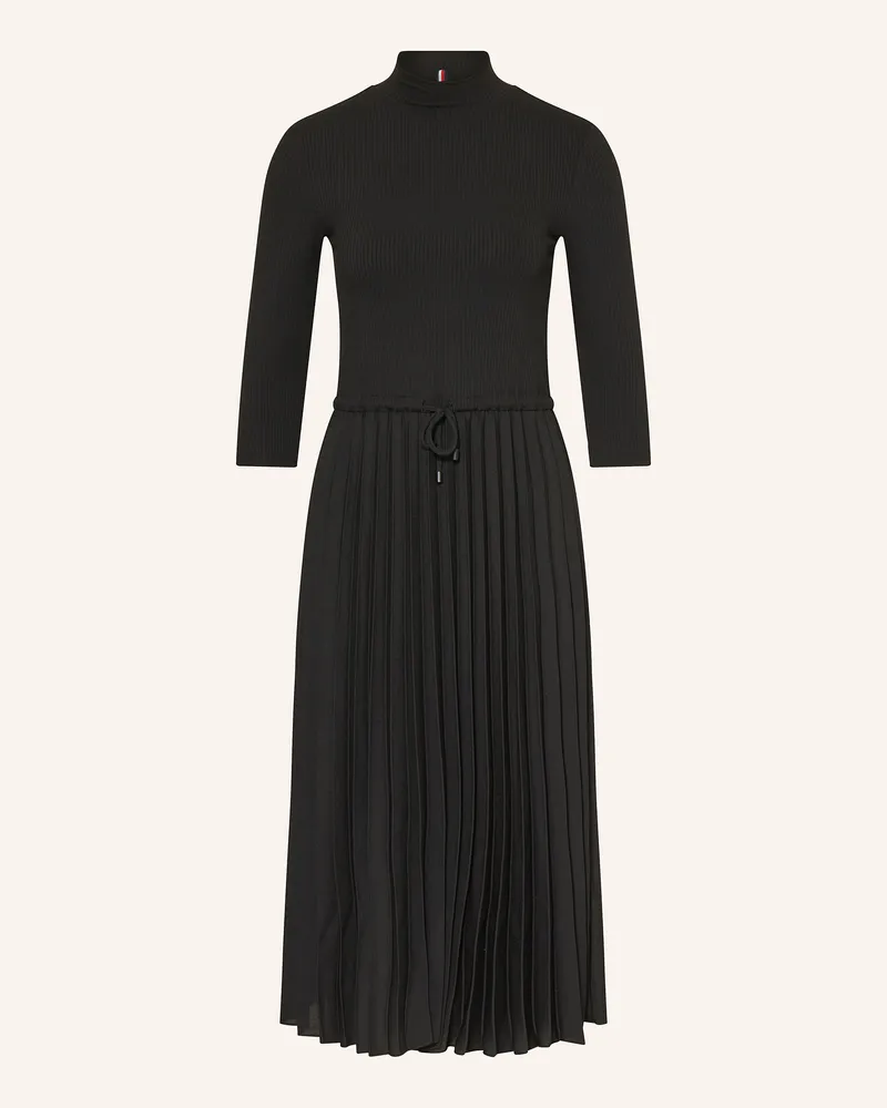 Tommy Hilfiger Kleid Im Materialmix Mit 3/4-Arm schwarz Schwarz