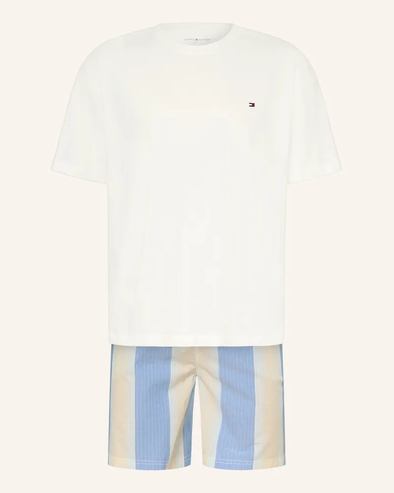 Tommy Hilfiger Shorty-Schlafanzug blau Ecru