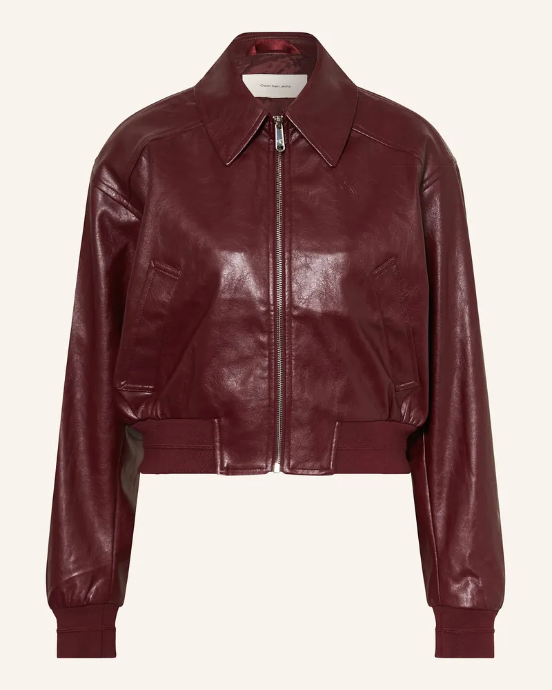 Calvin Klein Jacke in Lederoptik Dunkelrot