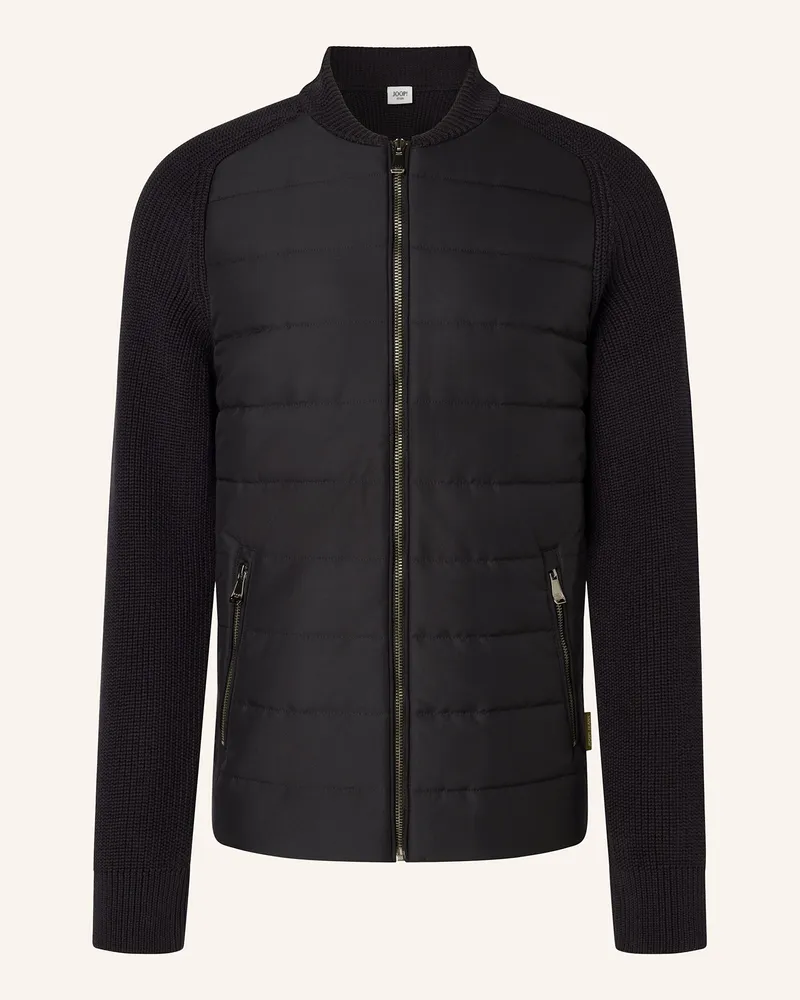 JOOP! Strickjacke NELIOR im Materialmix Schwarz