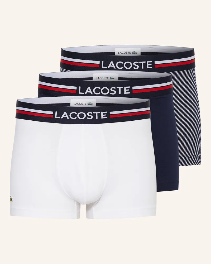 Lacoste 3er-Pack Boxershorts Weiss