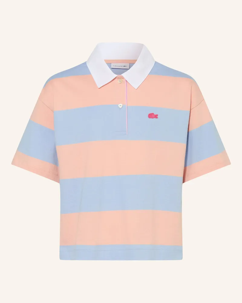 Lacoste Jersey-Poloshirt orange Hellblau