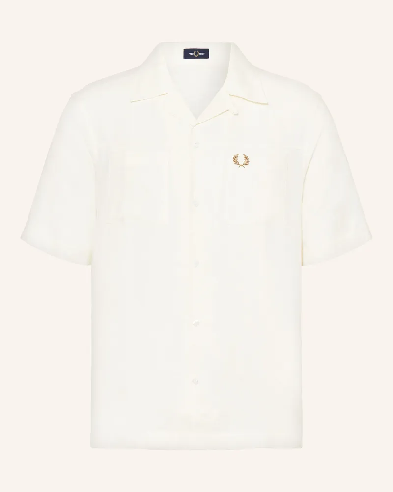 Fred Perry Resorthemd Comfort Fit aus Leinen Ecru