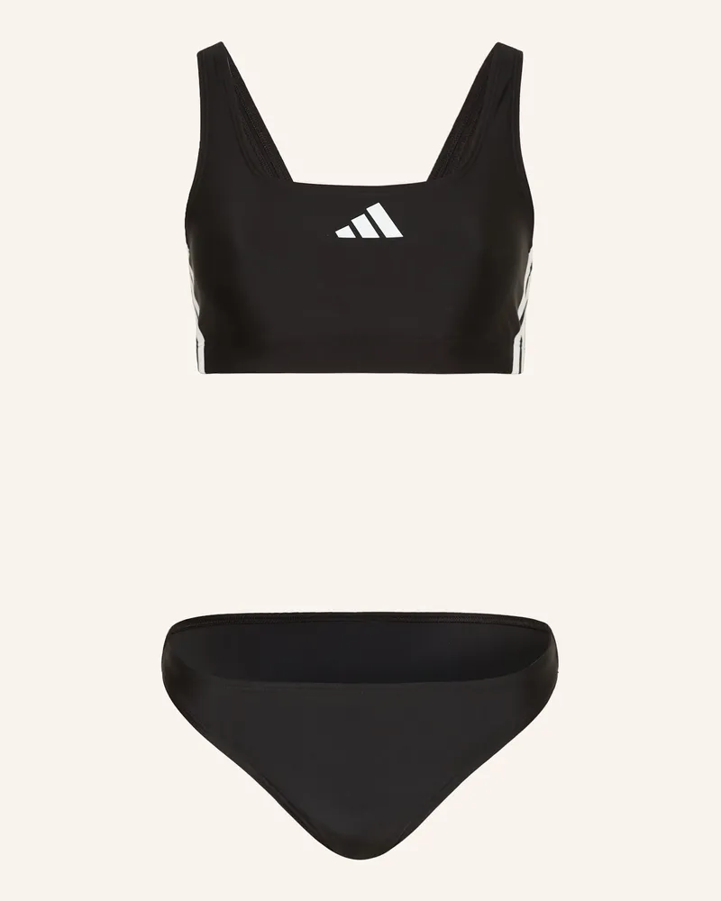 adidas Bustier-Bikini 3-STREIFEN Schwarz