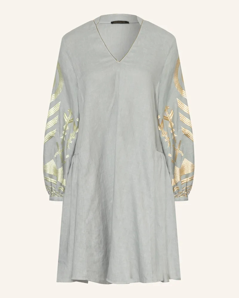 Greek Archaic Kori Strandkleid Feather Aus Leinen grau Grau
