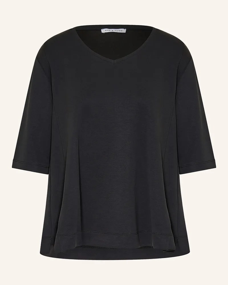 Mrs & HUGS T-Shirt Schwarz