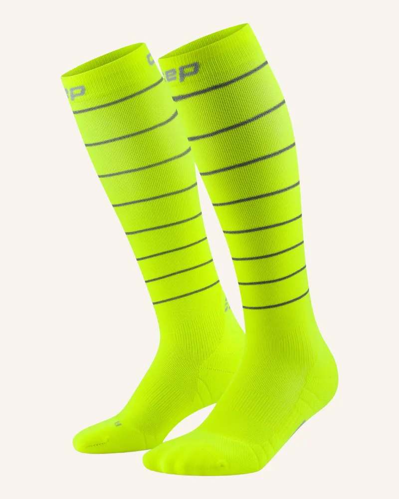 CEP CEP CEP pro run reflective socks, tall, 2.0, men Neongelb