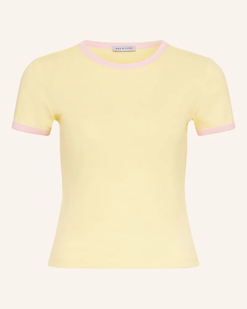 Mrs & HUGS T-Shirt Gelb