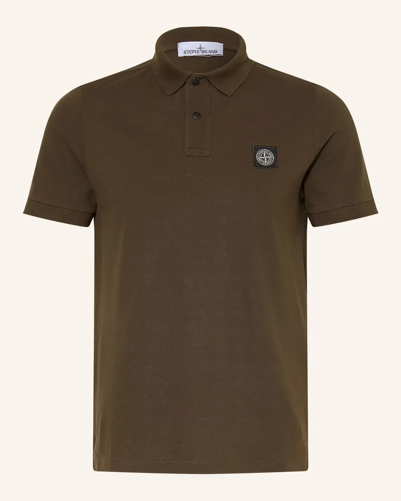 Stone Island Piqué-Poloshirt Slim Fit braun Dunkelbraun