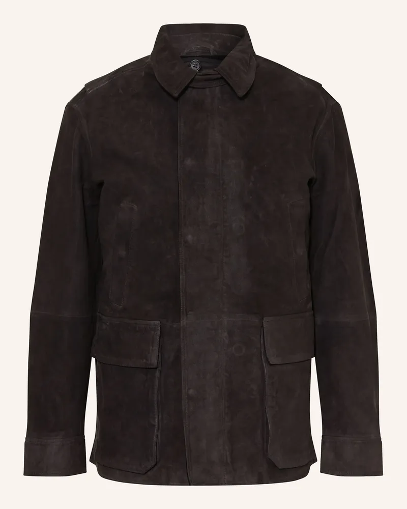 AllSaints Lederjacke BOLTON Dunkelbraun