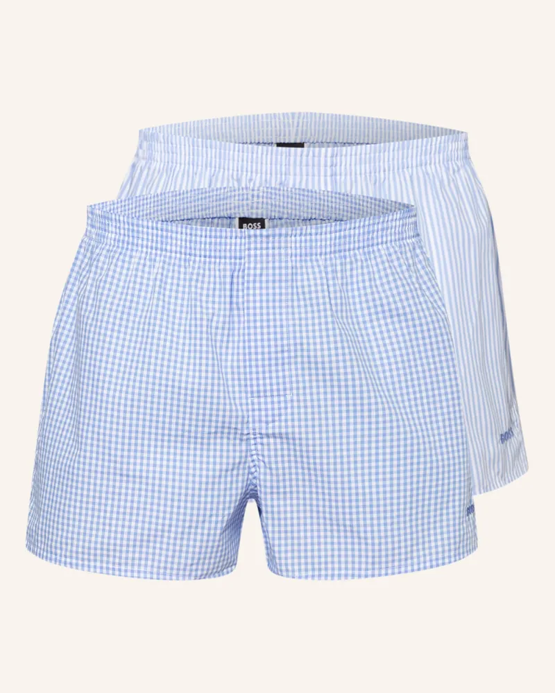 HUGO BOSS 2er-Pack Web-Boxershorts Hellblau