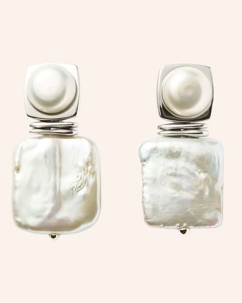 Missoma Ohrhänger SQUARE PEARL by GLAMBOU Silber