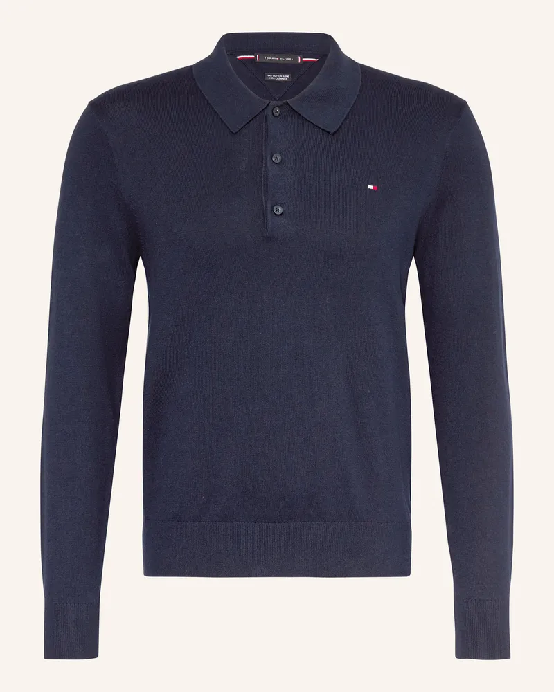 Tommy Hilfiger Strick-Poloshirt blau Dunkelblau