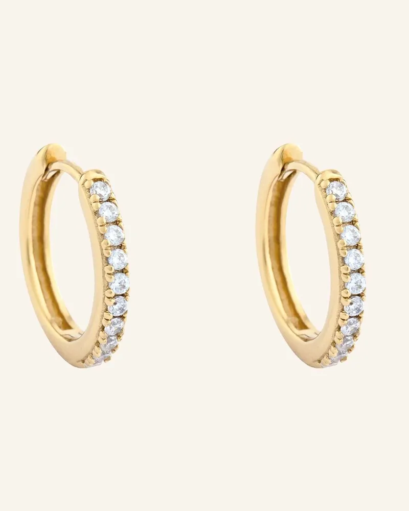 POMPIDOU Creolen Lillian Tiny Pavé By Glambou gold Gold