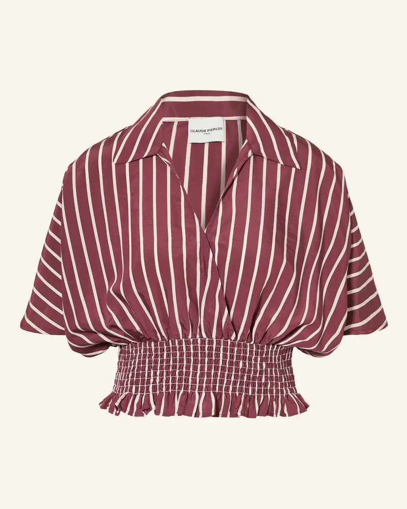 Claudie Pierlot Blusenshirt mit Rüschen Dunkelrot