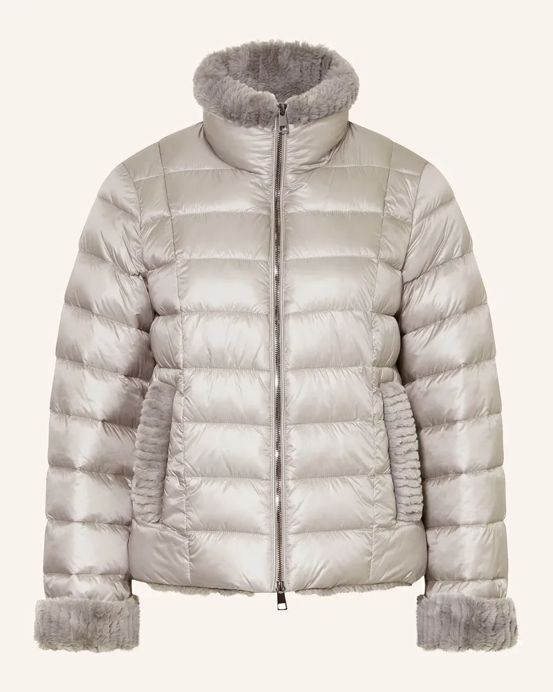 Milestone Steppjacke mit Kunstfell Silber