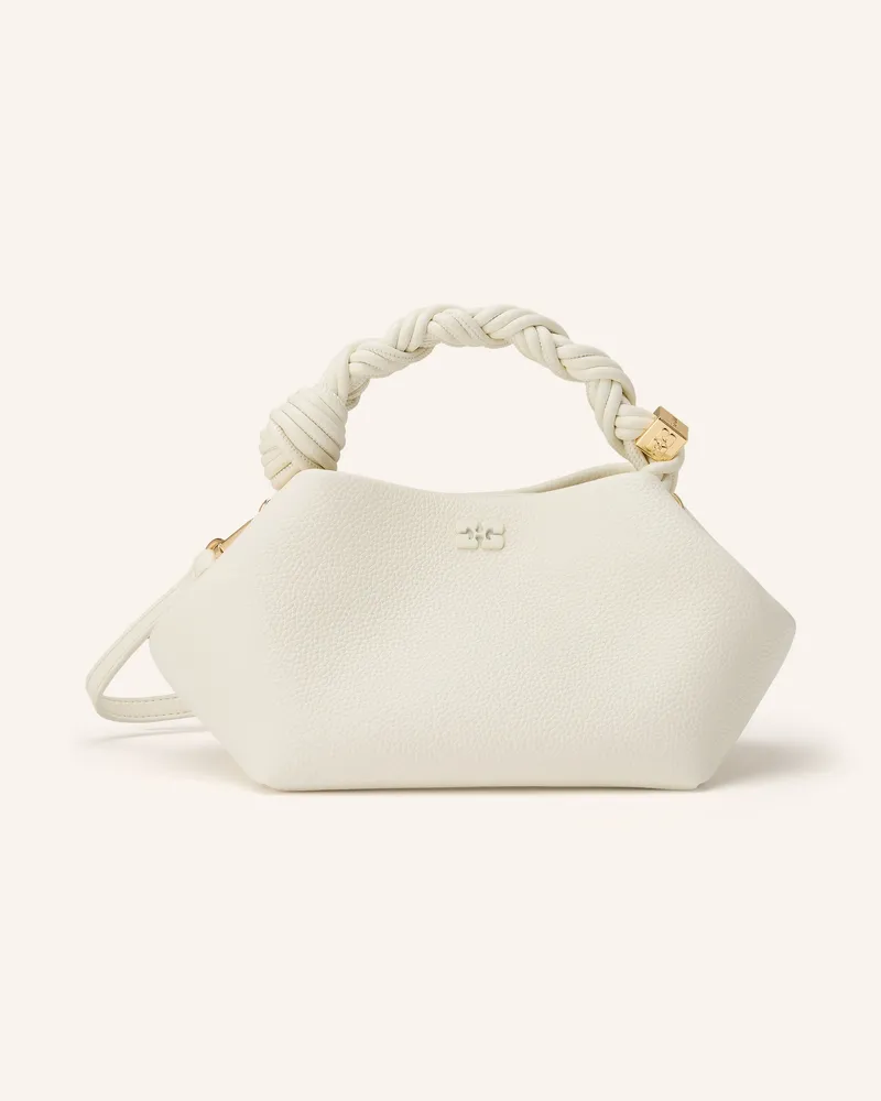 Ganni Handtasche Bou Small Grained weiss Ecru