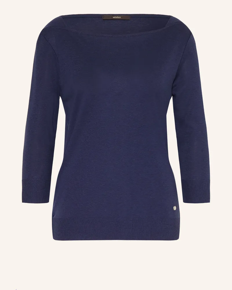windsor. Shirt Mit 3/4-Arm blau Dunkelblau