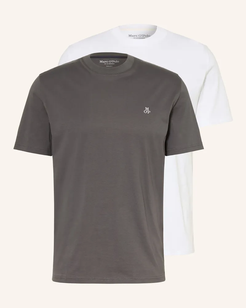 Marc O'Polo 2er-Pack T-Shirts grau Dunkelgrau