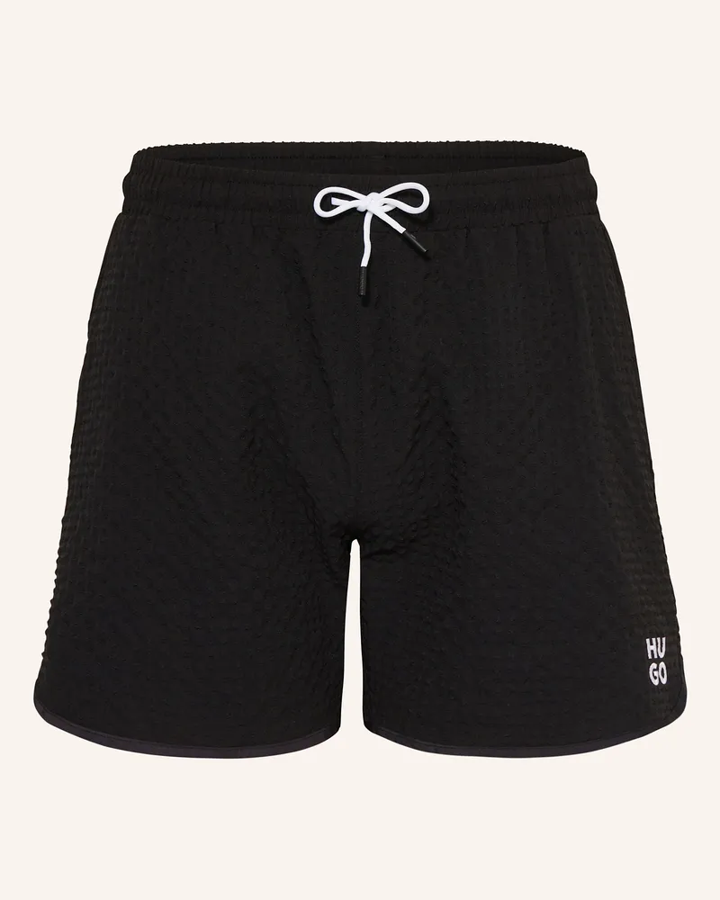 HUGO BOSS Badeshorts Chaffle schwarz Schwarz