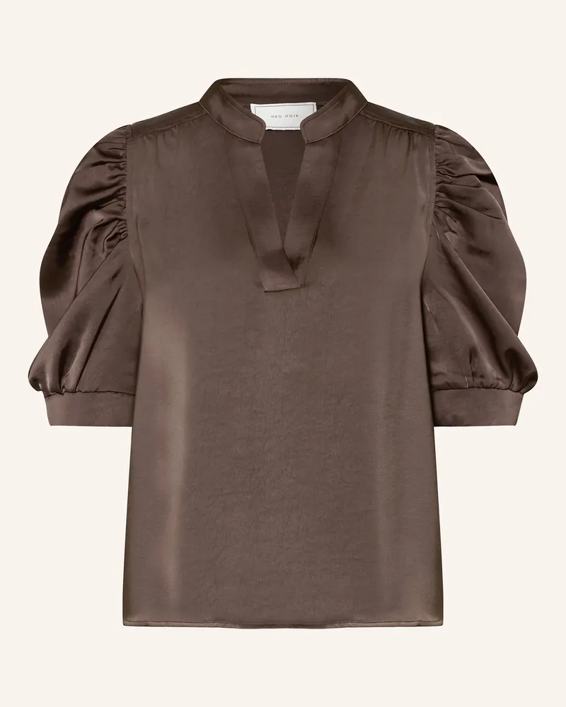 Neo Noir Blusenshirt Roella Aus Satin braun Dunkelbraun
