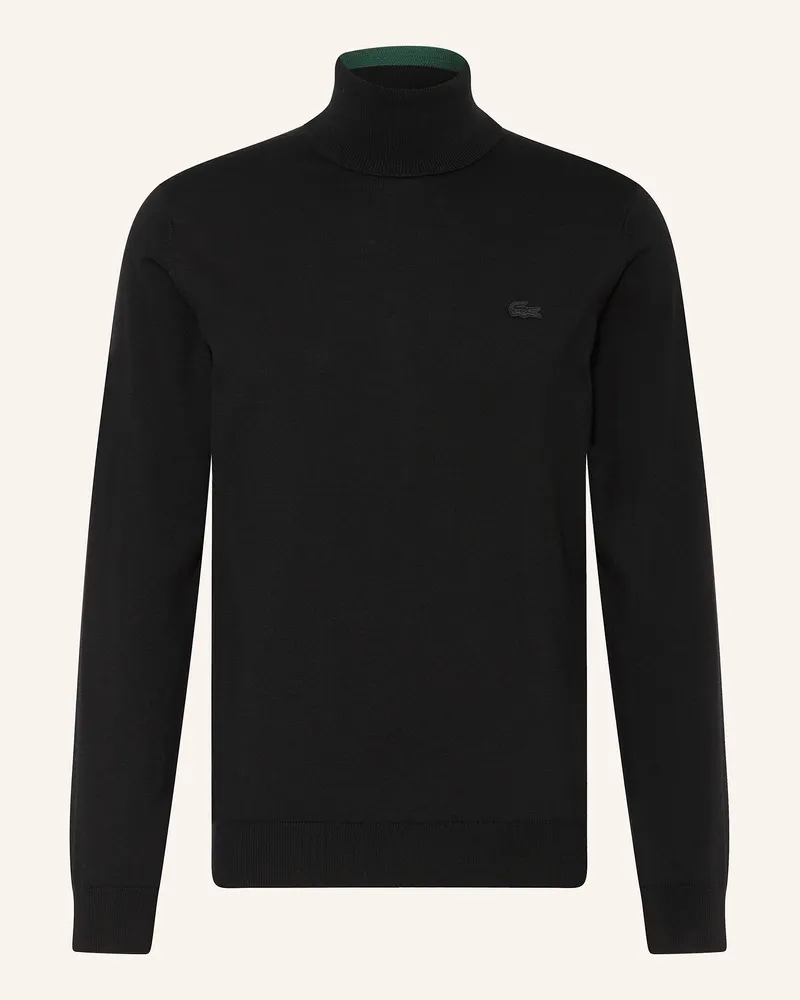 Lacoste Rollkragenpullover schwarz Schwarz