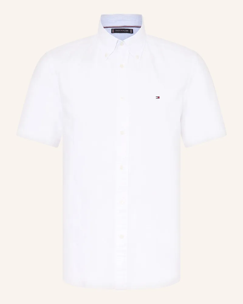 Tommy Hilfiger Kurzarm-Hemd Regular Fit mit Leinen Weiss