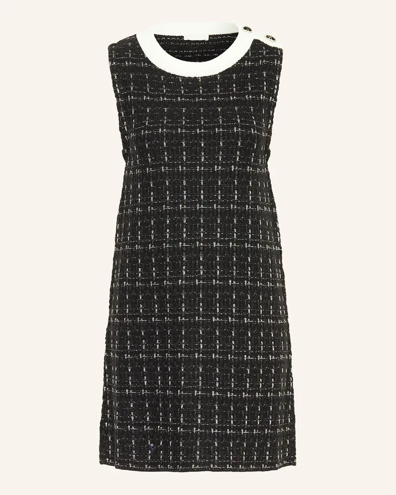 Liu Jo Bouclé-Kleid mit Glitzergarn und Schmucksteinen Schwarz