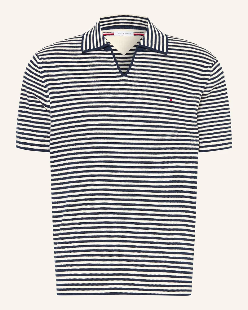 Tommy Hilfiger Strick-Poloshirt blau Dunkelblau