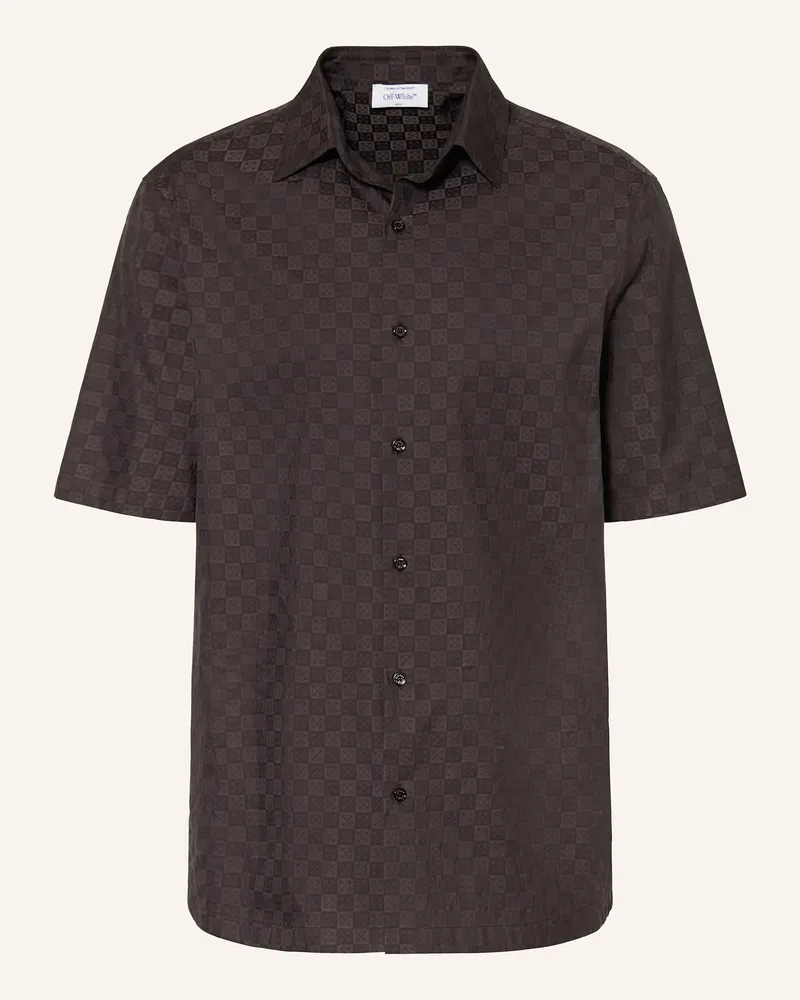 OFF-WHITE Resorthemd Comfort Fit Dunkelbraun
