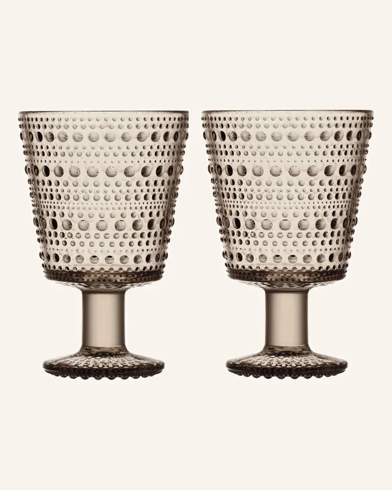 iittala 2er-Set Trinkgläser Kastehelmi beige Braun