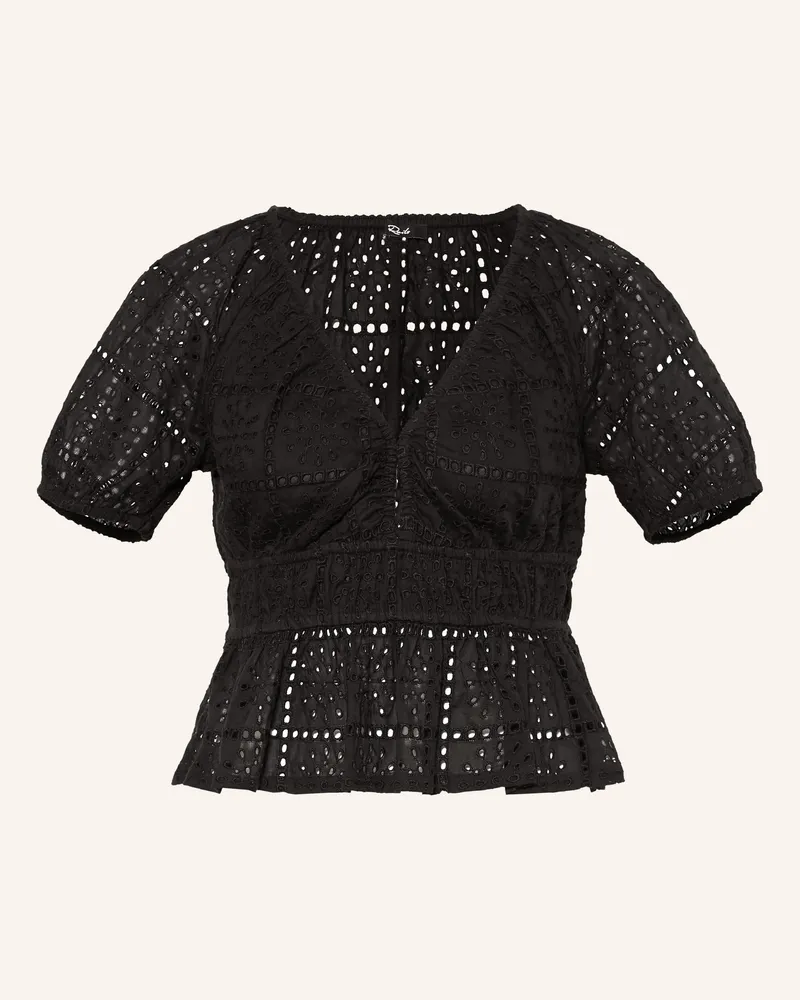 RAILS Blusenshirt Argenta Aus Lochspitze schwarz Schwarz
