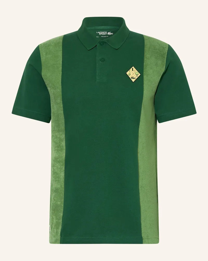 Lacoste Poloshirt Relaxed Fit Im Materialmix gruen Grün