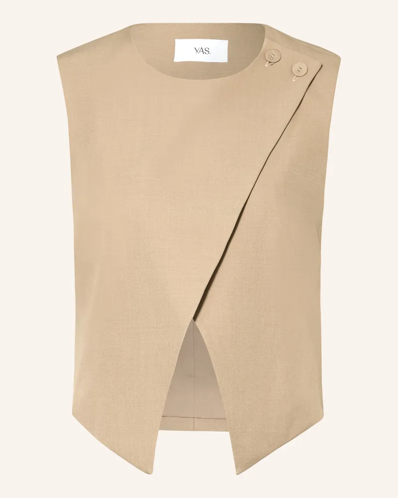 Y.A.S Blazerweste beige Camel