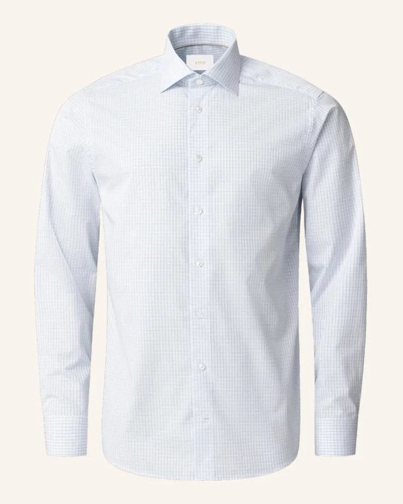 Eton Hemd Baumwolle Piqué Contemporary Fit Blau