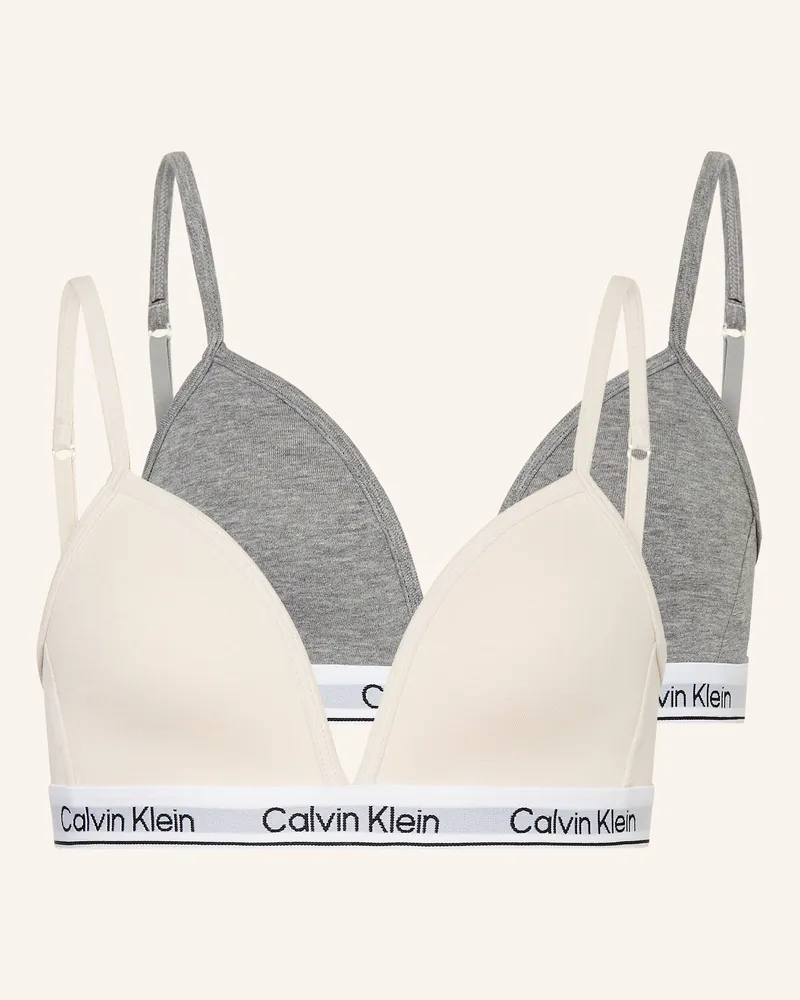 Calvin Klein 2er-Pack Bustiers Icon Cotton Stretch rosa Grau
