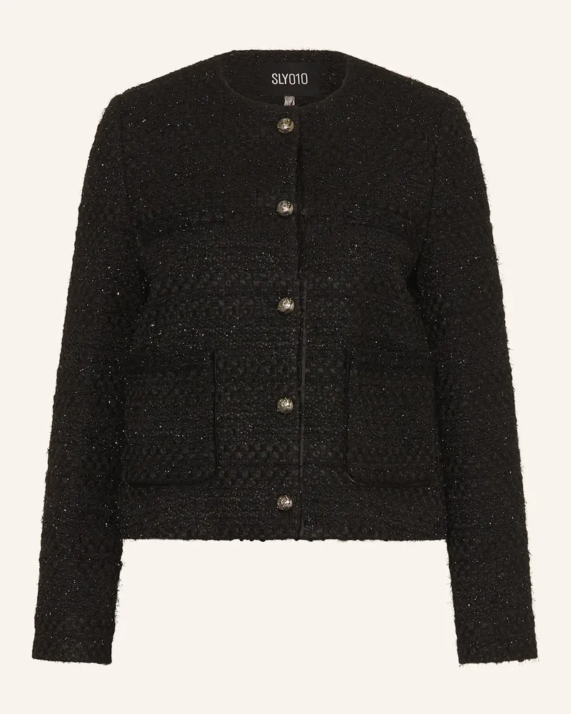SLY 010 Bouclé-Jacke ANNALENA mit Glitzergarn Schwarz