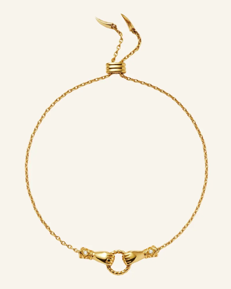 Missoma Armbänder Harris Reed Mini In Good Hands Slider Bracelet By Glambou gold Gold