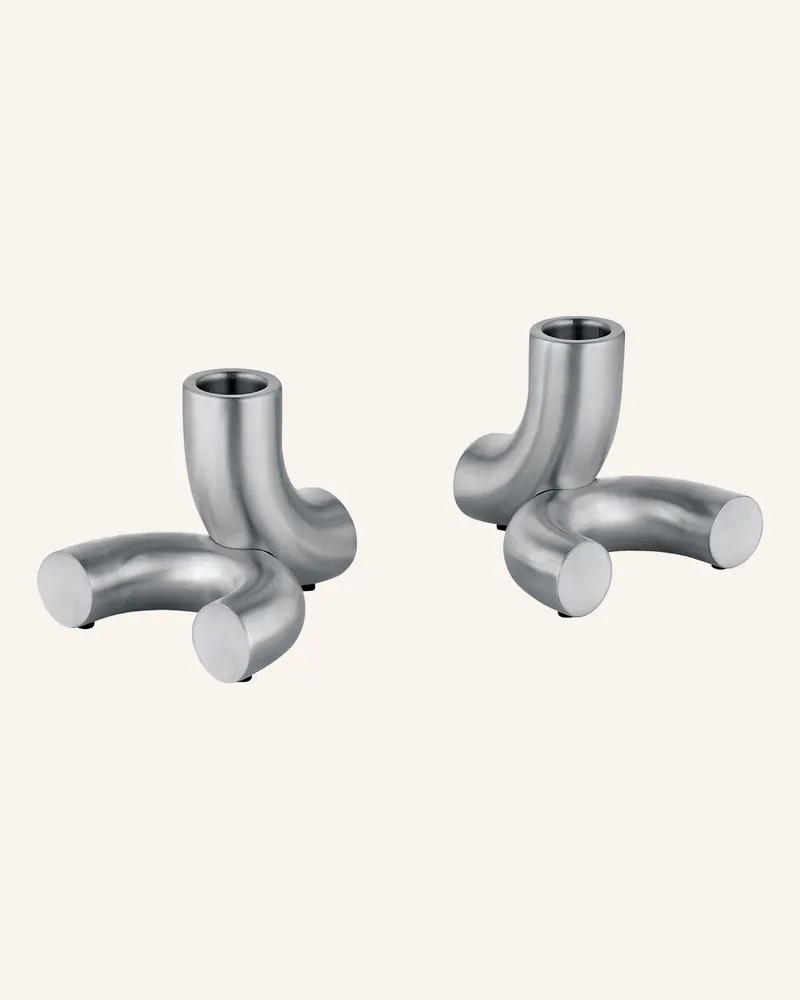 Blomus 2er-Set Kerzenhalter Doodle silber Silber