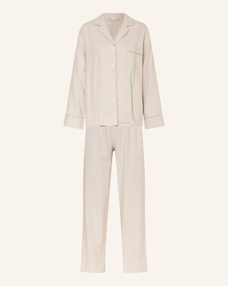Zimmerli Schlafanzug COZY FLANELL aus Flanell Hellgrau