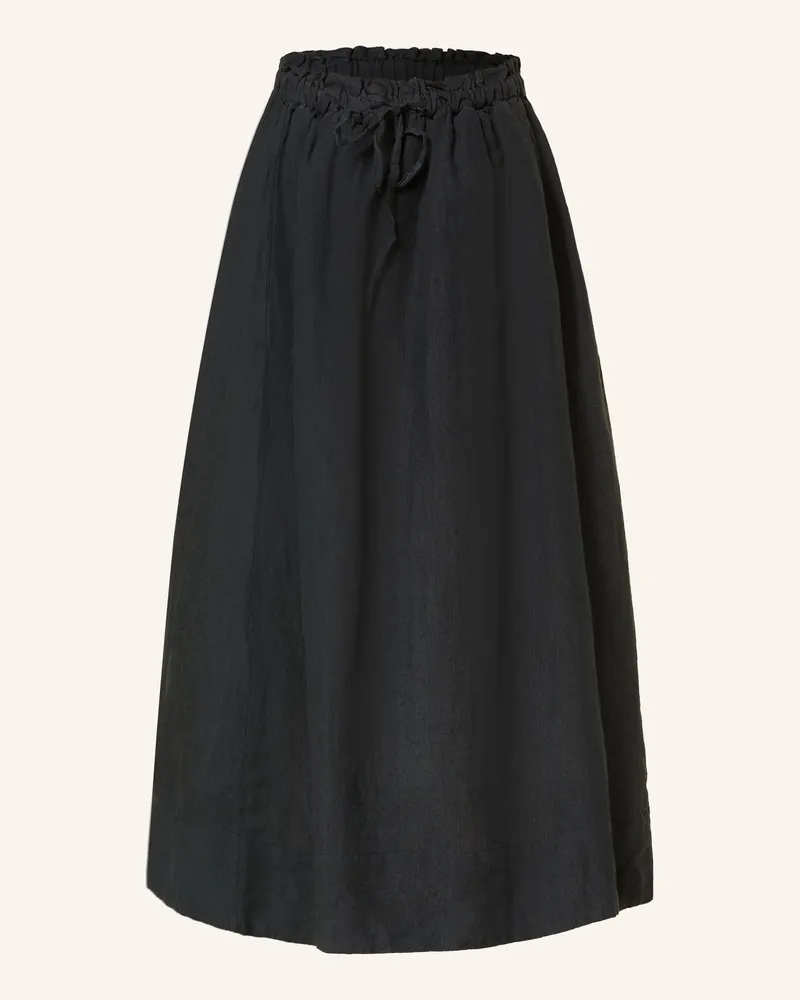 Selected Leinenrock schwarz Schwarz